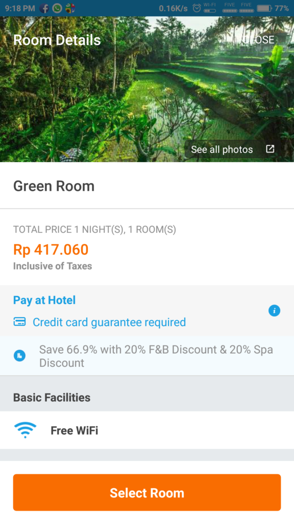 Pay at hotel traveloka