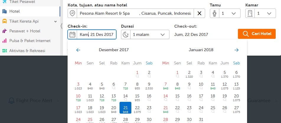 best price calendar traveloka